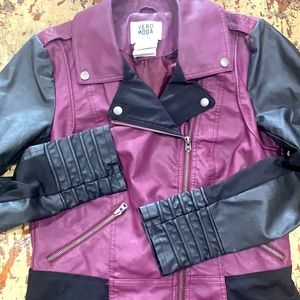 Vero Moda faux leather jacket burgundy and black